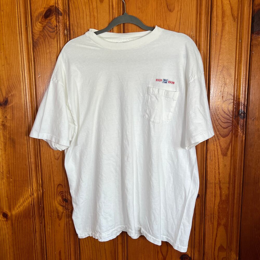 Hanes Beefy XL Vintage Pocket T-Shirt White Regular
